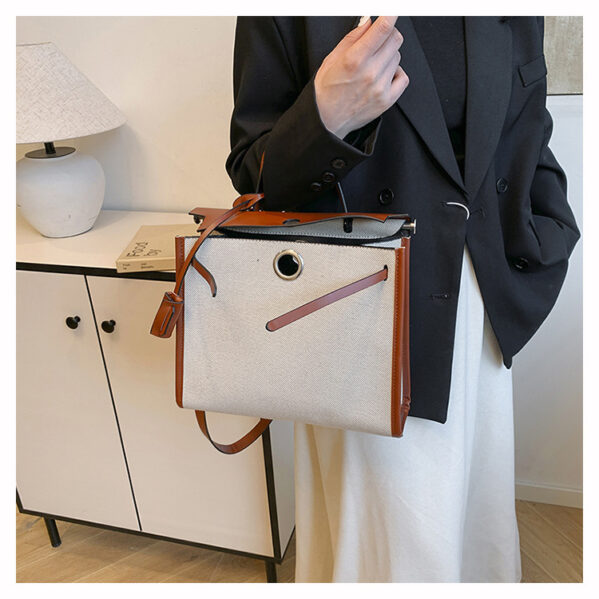 Bolso Estilo Herbag Con Cartera Caqui - Imagen 6
