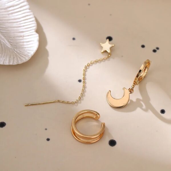 Set Star Glow – Juego Elegante de Pendientes y Piercing en Cobre - Imagen 2