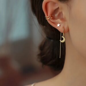 Set Star Glow – Juego Elegante de Pendientes y Piercing en Cobre