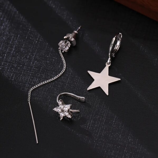 Set Starry Trio – Pendientes y Piercing con Estrellas en Cobre - Imagen 2