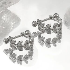Leaf Spark – Aretes Tipo Hoja con Brillantes