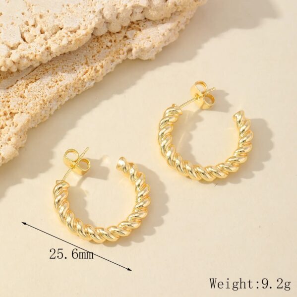 Aretes Spiral Luxe – Arracadas Espiral en Cobre con Circón - Imagen 2
