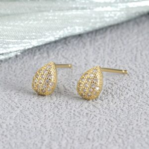 Lágrima de Luz – Pendientes Elegantes en Oro 18K con Circón