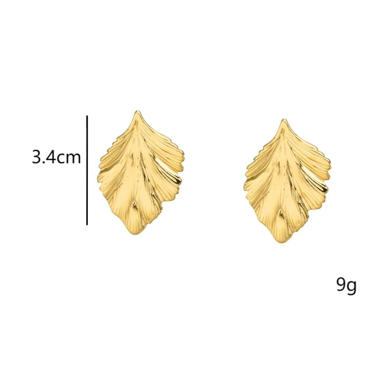 Soft Leaf Shine – Acero Titanio Pendientes con Recubrimiento de Iones (IP) - Imagen 2