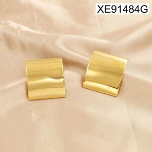 Golden Etch Rectangles – Pendientes Elegantes Rectángulo en Acero Inoxidable 304 Chapados en Oro 18K