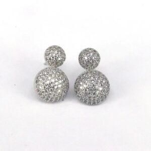 Aretes Mini Orbit Silver – Aros Dobles con Circón Plateados