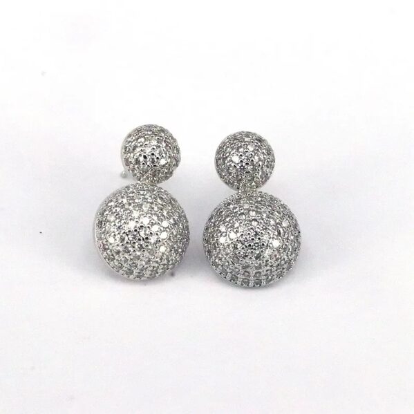 Aretes Mini Orbit Silver – Aros Dobles con Circón Plateados