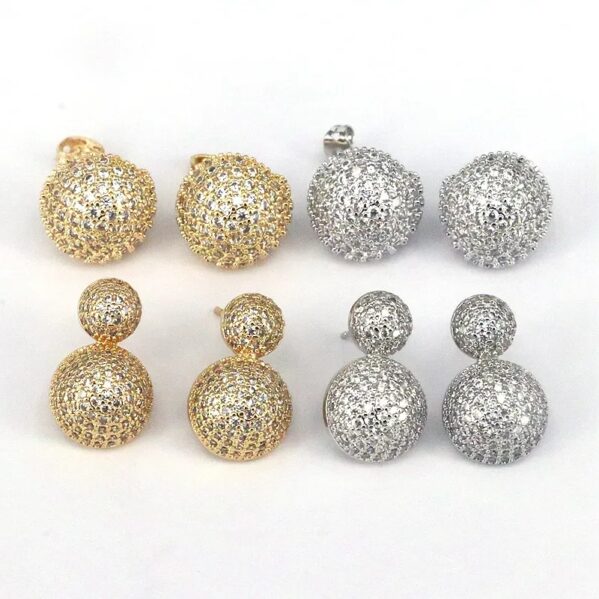Aretes Mini Orbit Silver – Aros Dobles con Circón Plateados - Imagen 2