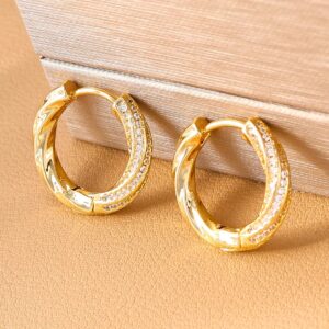 Aretes Spiral Glow – Cobre Chapado en Oro 18K con Circón