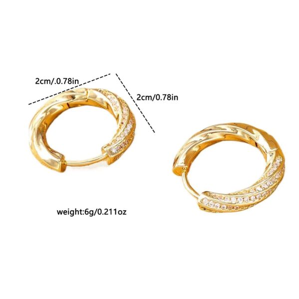 Aretes Spiral Glow – Cobre Chapado en Oro 18K con Circón - Imagen 3