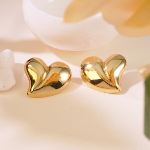 Irregular Heart Chic – Pendientes de Corazón Irregular en Acero Inoxidable 304 Oro Imitación