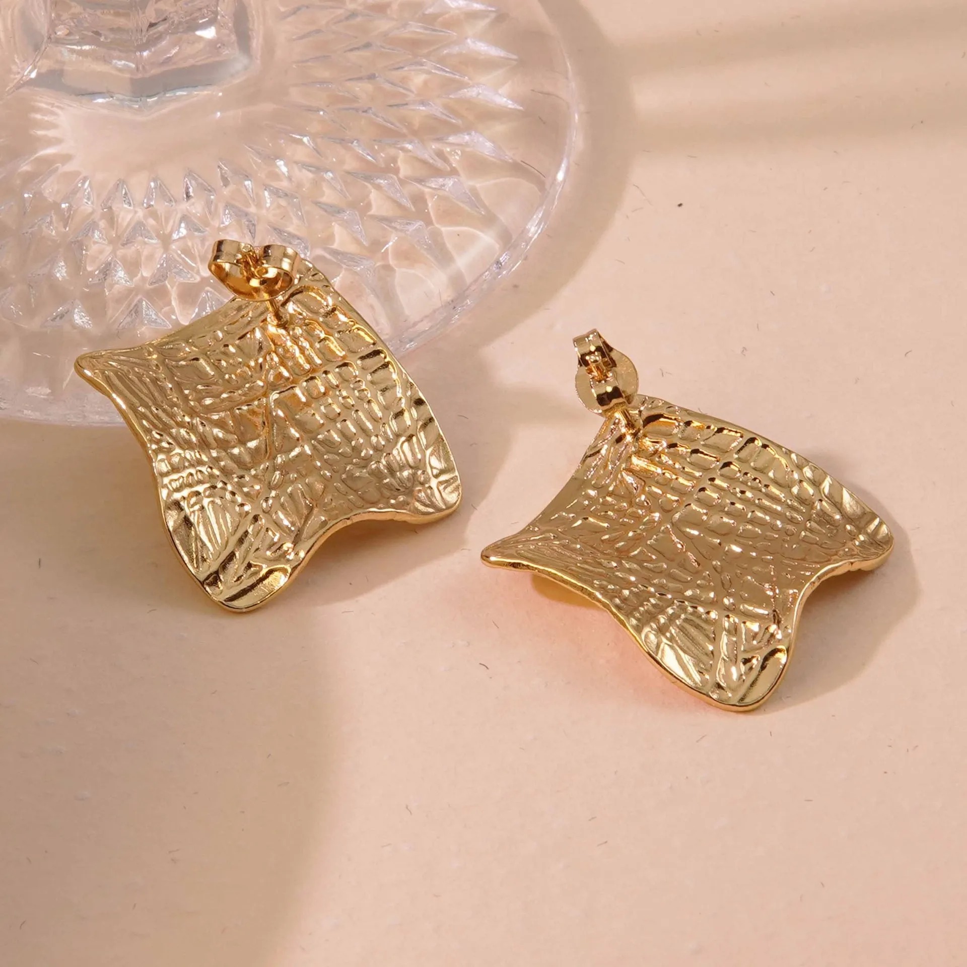 Golden Mismatch – Acero Inoxidable 304 Oro Imitación Pendientes - Imagen 3