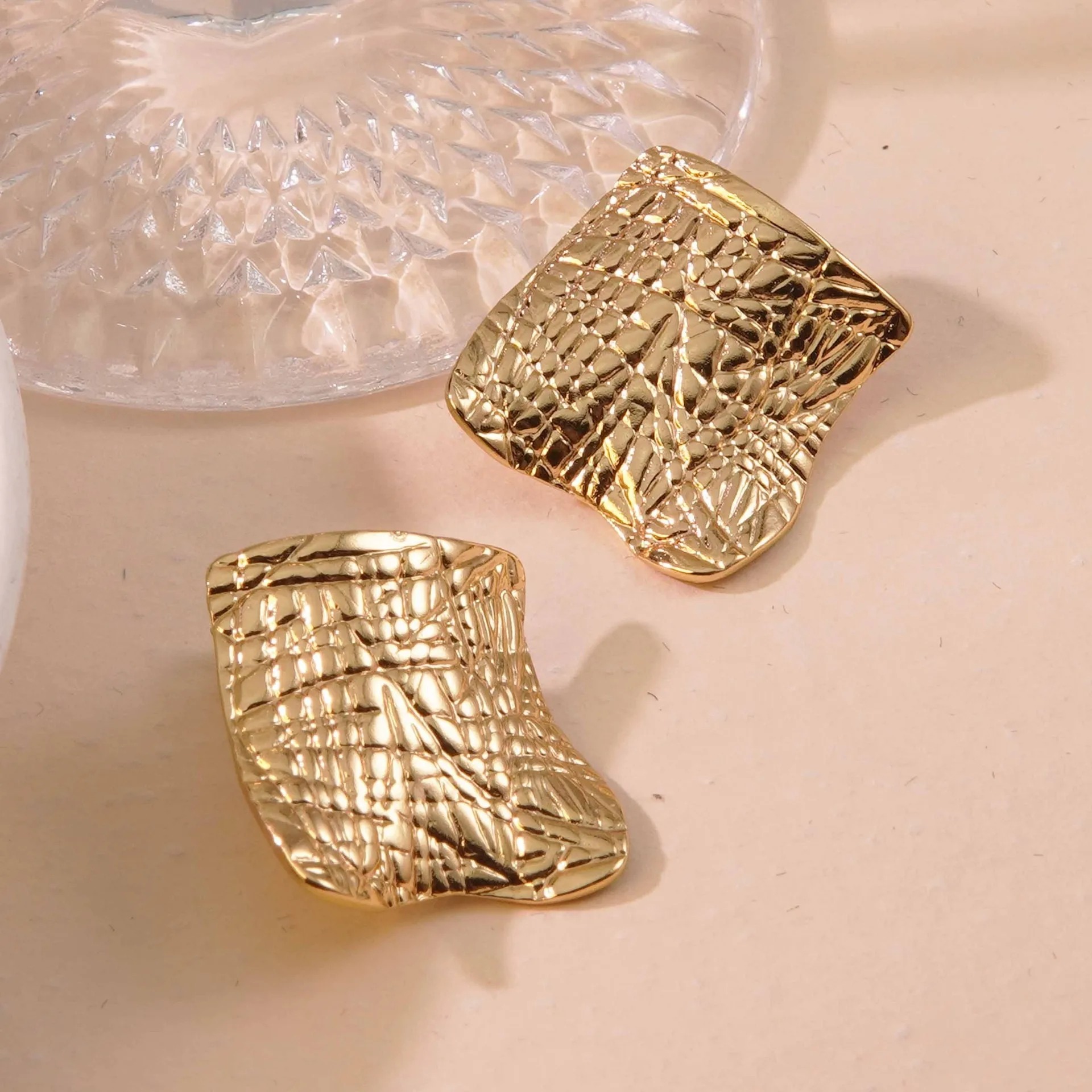Golden Mismatch – Acero Inoxidable 304 Oro Imitación Pendientes - Imagen 2