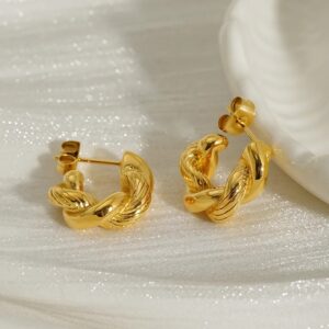 Aretes Twist Vintage 18K – Dorado