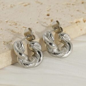 Aretes Twist Vintage 18K – Plateado
