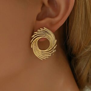 Aretes Sunshine Ahuecados – Diseño Hawaiano en Acero Inoxidable y Chapado en Oro 18K
