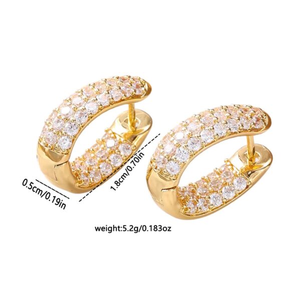 Aretes C Shine – Cobre con Circón 18K - Imagen 3