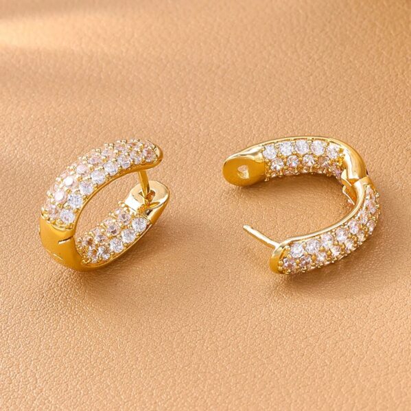 Aretes C Shine – Cobre con Circón 18K - Imagen 2