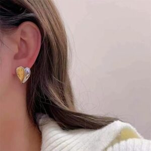 Heart Blend – Aretes de Corazón Bicolor en Metal Mixto Chapados en Oro de 18K
