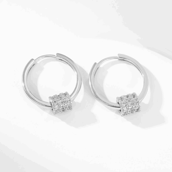 Silver Fringe Drop – Aretes Plateados con Borla y Circón
