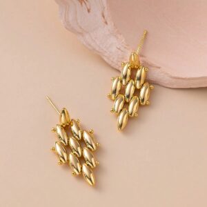 Golden Dots Diamond – Acero Inoxidable 316 Pendientes