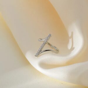 Anillo Zira Acero Inoxidable & Circón Plateado