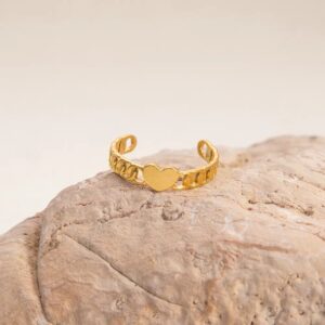 Anillo Amour Chain Acero Inoxidable Enchapado Dorado