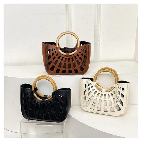 Bolsa Boho Clásica de Cuerda - Blanco - Imagen 3