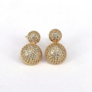 Aretes Mini Orbit Gold – Aros Dobles con Circón 18K