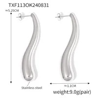 Drip Gold – Aretes Gota Larga en Acero Inoxidable 304 Chapado en Oro 18K Plata