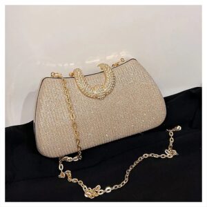 Bolso Nocturno Brillante Cuadrado – Oro