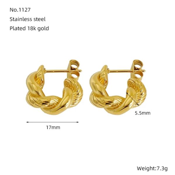 Aretes Twist Vintage 18K – Dorado - Imagen 2