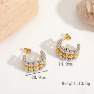 Aretes Bubble Hoop – Diseño Irregular y Minimalista Bicolor