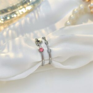 Anillo Zeno Acero Inoxidable Rosado/Plateado