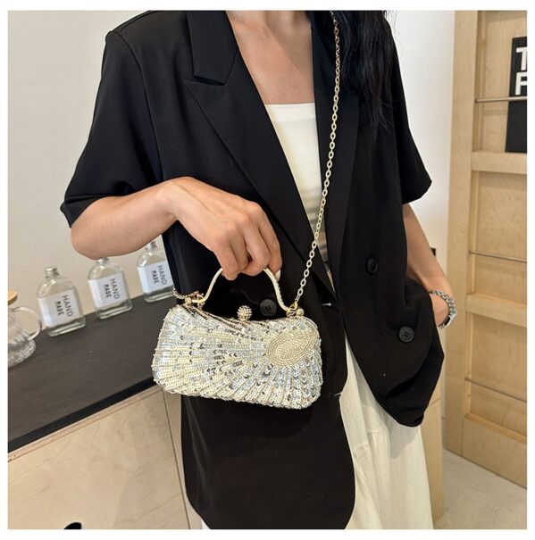 Bolso Clutch Brillante Lumina - Plata - Imagen 2