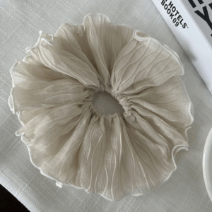 Scrunchie Flor de Gasa - Beige