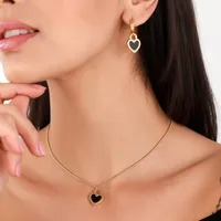 Set Noir Coeur - Acero Titanio Enchapado