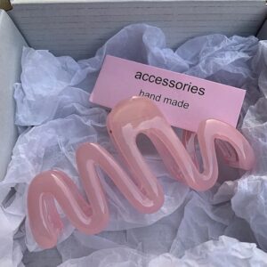 Pinza Wavy de Resina - Rosa Pastel