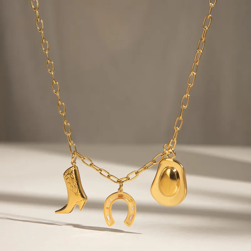 Collar Vaquero Wild West Charms – Acero Inoxidable Con Recubrimiento PVD - Imagen 2