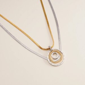 Collar Dúo Esferas – Cobre & Acero Inoxidable