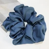 Scrunchie Satín Plisado - Azul
