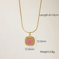 Collar Rosé Retro – Acero Titanio & Rodocrosita - Imagen 2