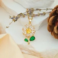 Collar Margarita Brillante – Acero Inoxidable con Zirconias
