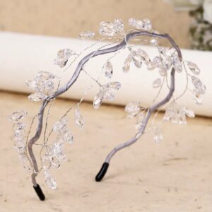 Diadema / Tocado Cristalina De Hojas