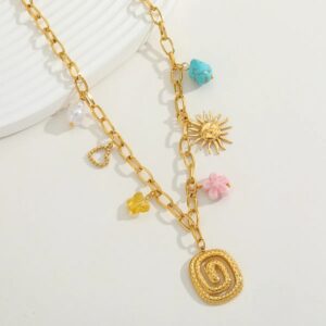 Collar De Dijes Brisa Dorada – Acero Inoxidable Chapado 18K