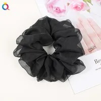 Scrunchie Clasico Plisado - Negro