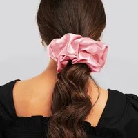 Scrunchie Satín Plisado - Rosa