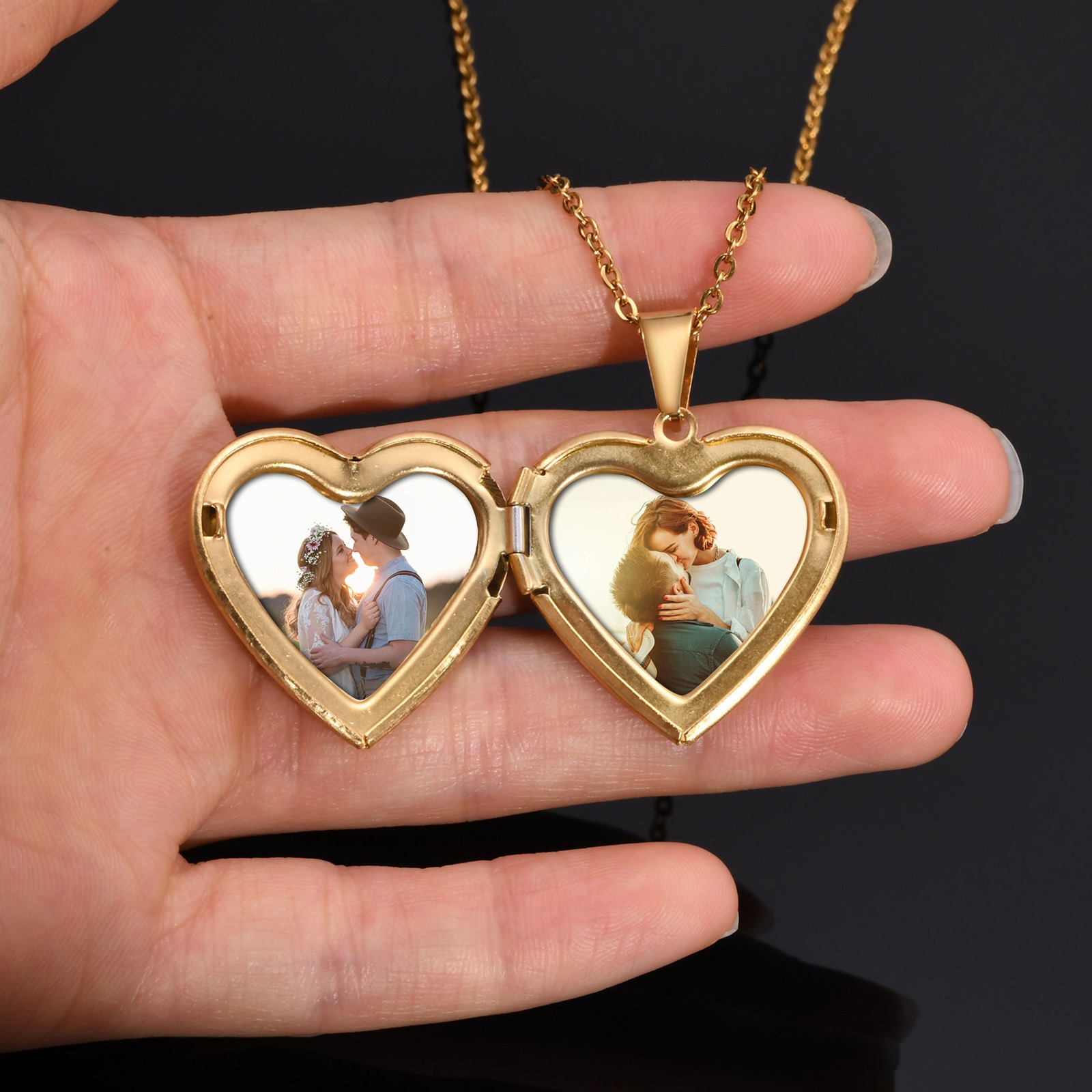 Collar Medallón Corazón Filigrana – Acero Inoxidable - Imagen 4