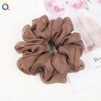 Scrunchie Clasico Plisado - Marrón