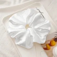 Scrunchie Satín Plisado - Blanco
